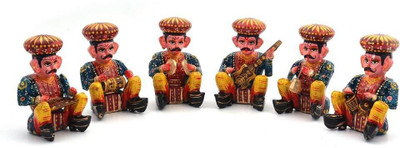 

Shreemangalammart Rajasthani 6 Piece Musician Bawla Set in Wood -206 Decorative Showpiece - 5 cm(Wooden, Brown)