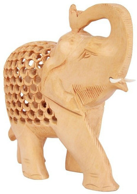 

ByCue Wooden Elephant Decorative Showpiece - 3 cm(Wooden, Brown)