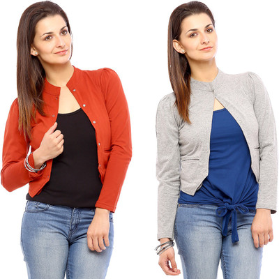 

Vvoguish Women's Shrug, Grey;red9