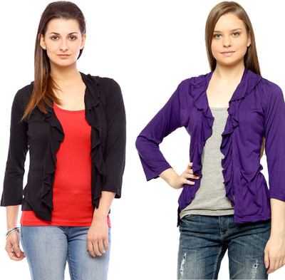 

Vvoguish Women' Shrug, Black;purple19