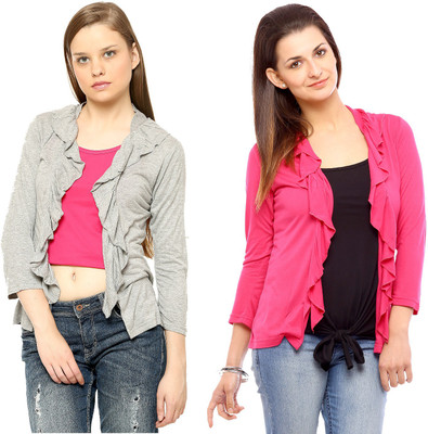

Vvoguish Women's Shrug, Grey;pink23