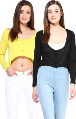 

Trend18 Women's Shrug, Black;yellow