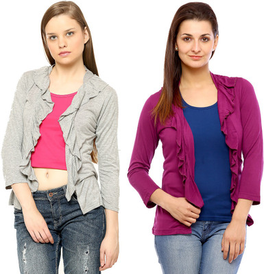 

Vvoguish Women's Shrug, Grey;red25