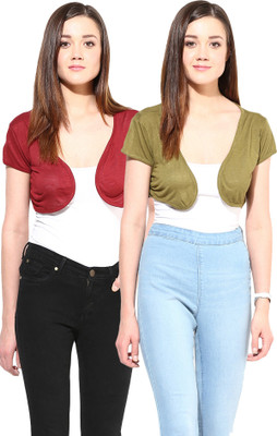 

Trend18 Women's Shrug, Maroon;military