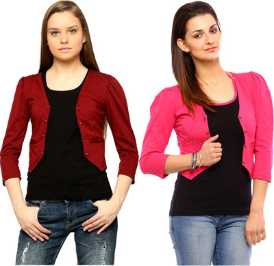 

Vvoguish Women's Shrug, Maroon;pink13