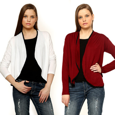 

Vvoguish Women's Shrug, Mroonwhite51