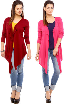 

Vvoguish Women's Shrug, Maroon;pink26