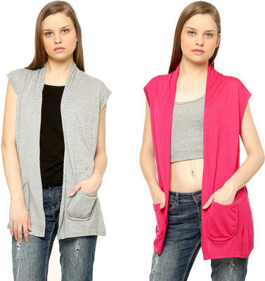 

Vvoguish Women's Shrug, Grey;pink7