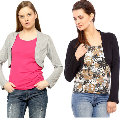 

Vvoguish Women' Shrug, Black;grey46