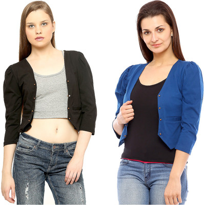 

Vvoguish Women's Shrug, Black;blue3