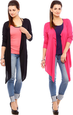 Vvoguish Women's Shrug, Black;pink19