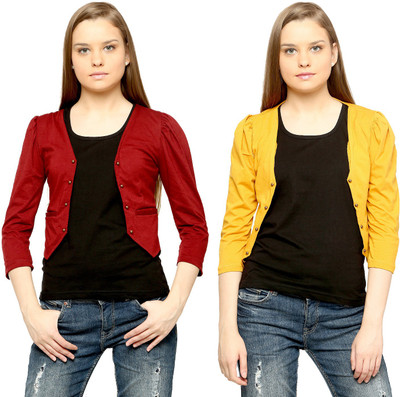 

Vvoguish Women's Shrug, Maroon;yellow11