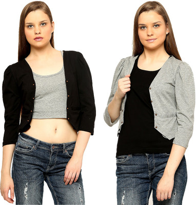 

Vvoguish Women's Shrug, Black;grey1