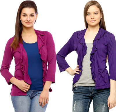 

Vvoguish Women's Shrug, Purple30;red