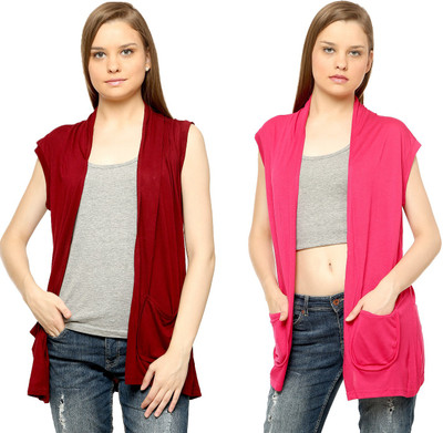 

Vvoguish Women' Shrug, Maroon;pink9