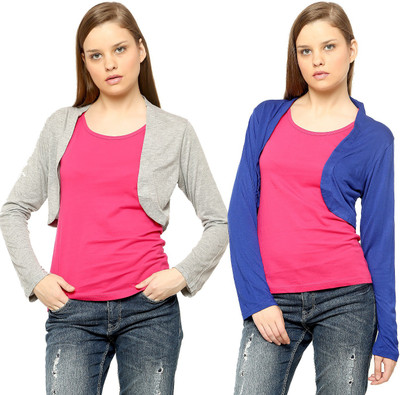 

Vvoguish Women's Shrug, Blue53;grey