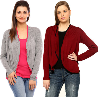 

Vvoguish Women's Shrug, Maroongrey52