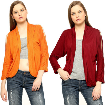 

Vvoguish Women's Shrug, Maroonorange7
