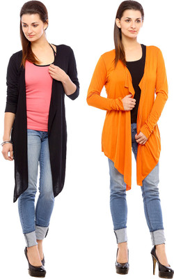 

Vvoguish Women's Shrug, Black;morange18