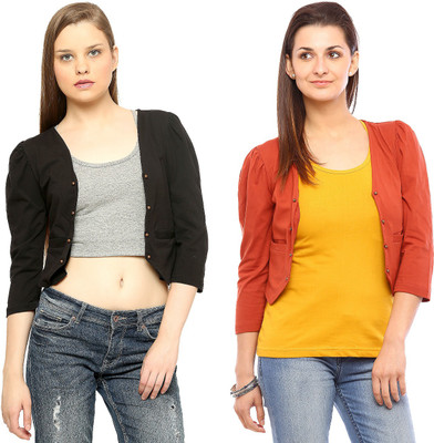 

Vvoguish Women's Shrug, Black;red5