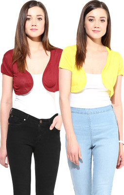 

Trend18 Women's Shrug, Maroon;yellow
