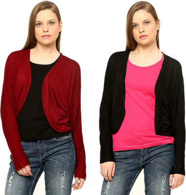 

Vvoguish Women's Shrug, Blackmaroon26