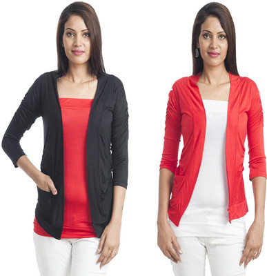 

TeeMoods Women' Shrug, Black;red