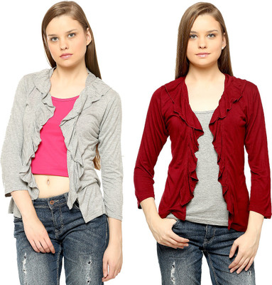 

Vvoguish Women's Shrug, Grey;maroon22