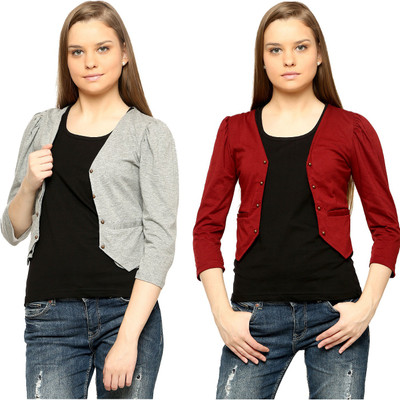 

Vvoguish Women's Shrug, Grey;maroon7