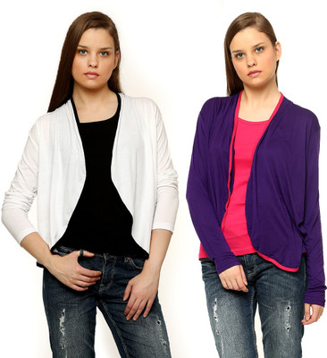 Vvoguish Women' Shrug, Purplewhite55