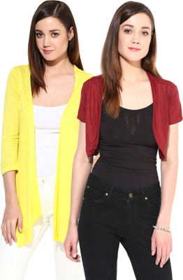 

Trend18 Women's Shrug, Maroon;yellow