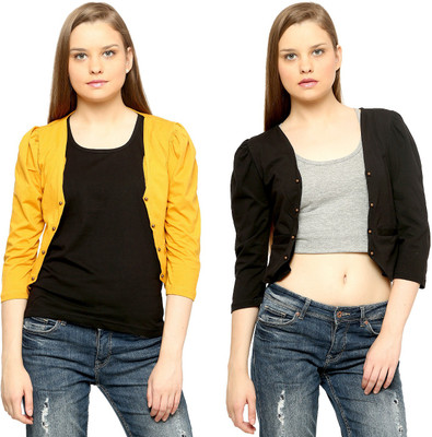 

Vvoguish Women's Shrug, Black;yellow6