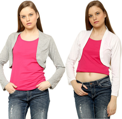 

Vvoguish Women's Shrug, Grey;white54