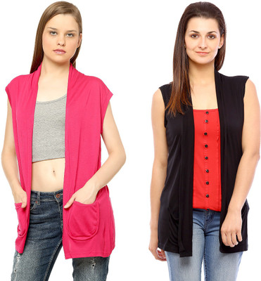 

Vvoguish Women's Shrug, Black;pink3