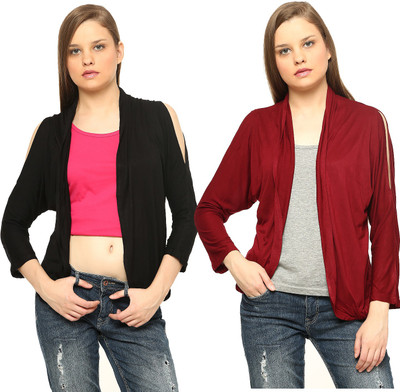 

Vvoguish Women's Shrug, Blackmaroon2