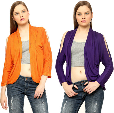 

Vvoguish Women's Shrug, Orangepurple14