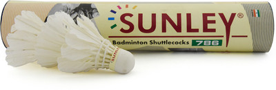 

SUNLEY 786 badminton Nylon Shuttle - White(Medium, 77, Pack of 1)