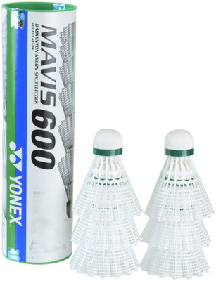 

Yonex MAVIS 600 GREEN Cap Nylon Shuttle - White(Medium slow, 76, Pack of 6)