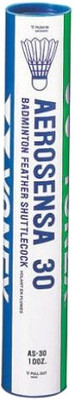 Yonex Aerosensa 30 Feather Shuttle - White(Medium, 77, Pack of 12)