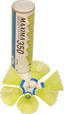 Claxon PRO MAXIMA 350 Plastic Shuttle Yellow Medium, 77, Pack of 6
