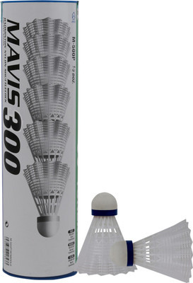 

Yonex Mavis 300 Blue Cap Nylon Shuttle - White(Medium, 77, Pack of 6)