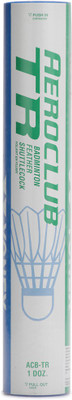 YONEX Aeroclub-Tr Feather Shuttle - White(Medium, 77, Pack of 6)