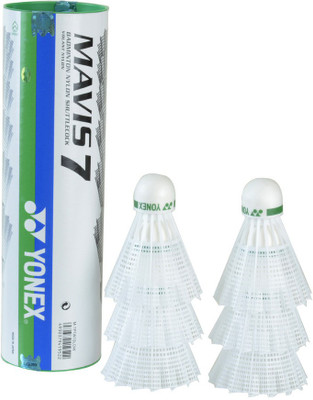 

Yonex MAVIS 7 GRN Cap Nylon Shuttle - White(Medium slow, 76, Pack of 6)
