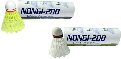 Nongi A1 Plastic Shuttle - Yellow(Medium, 77, Pack of 10)