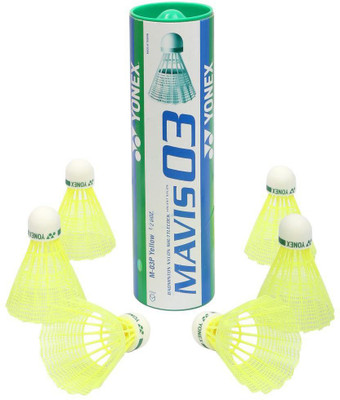 

Yonex MAVIS 03 Nylon Shuttle - Yellow(Medium slow, 76, Pack of 6)