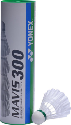 

Yonex Mavis 300 Nylon Shuttle - White(Slow, 75, Pack of 6)