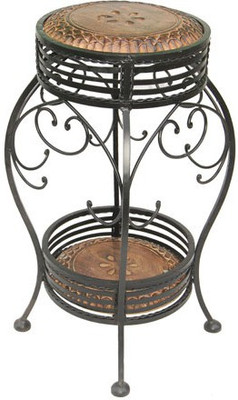 

Acme Production A8350 Metal Side Table(Finish Color - Walnut Brown)