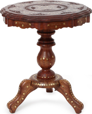 

Decorhand Hand Carved Solid Wood End Table(Finish Color - Brown)