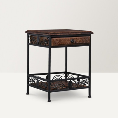 

Onlineshoppee AFR965 Solid Wood End Table(Finish Color - Walnut Brown)