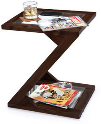 Urban Ladder Zeta Solid Wood Side Table(Finish Color - Mahogany)